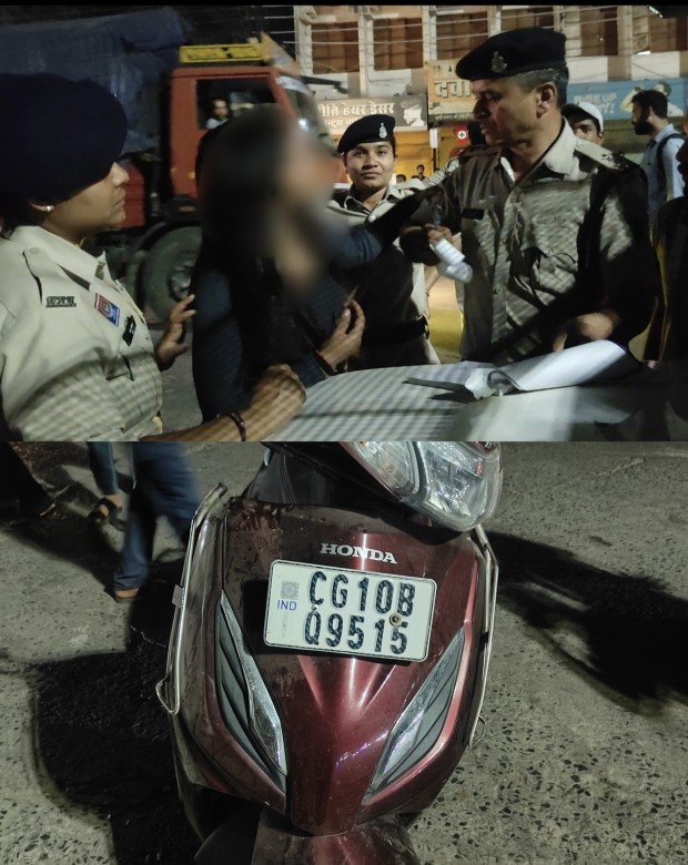 रात 10:30 बजे ‘नशे की रफ्तार’ पर पुलिस का ब्रेक: सिविल लाइन थानेदार की ताबातोड़ कार्रवाई, युवती पर धारा 185—हंगामा, बदसलूकी और कानून का कड़ा संदेश